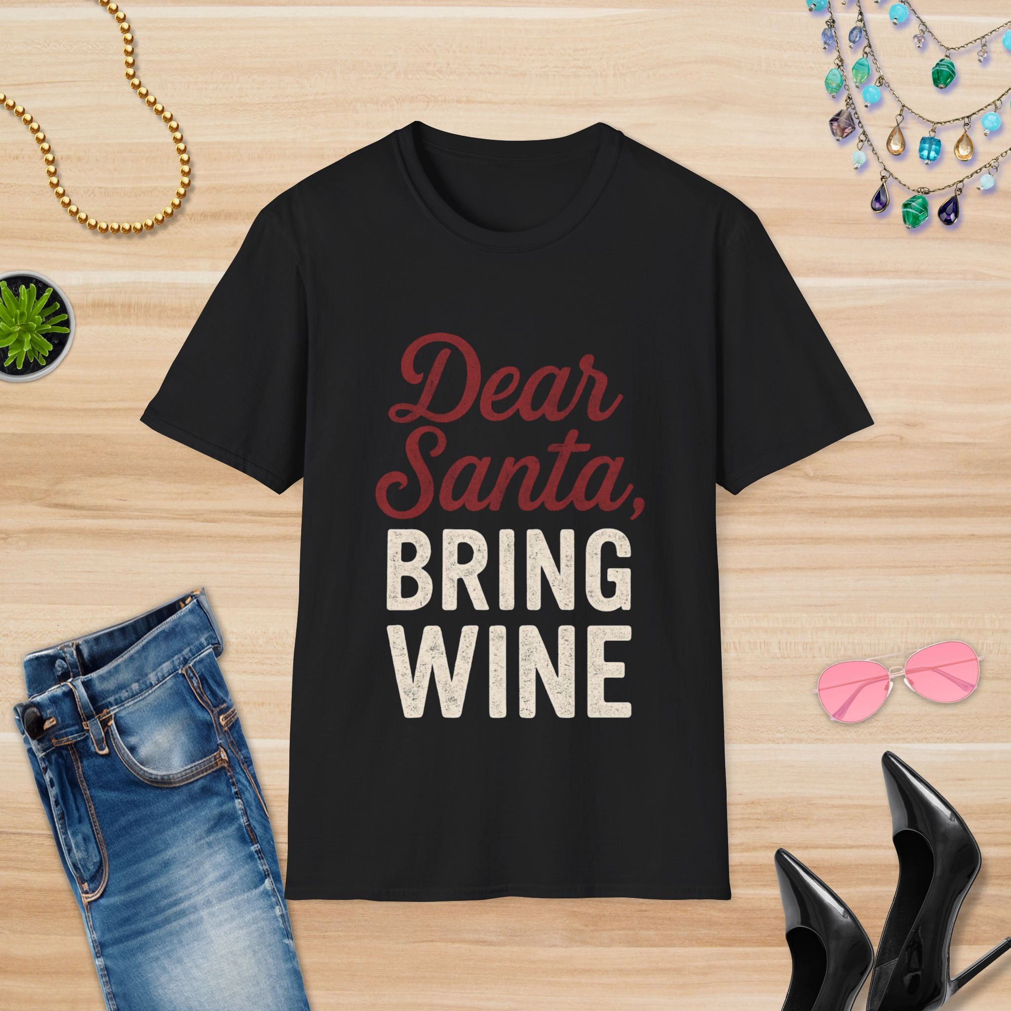 Dear Santa Bring Wine T-Shirt