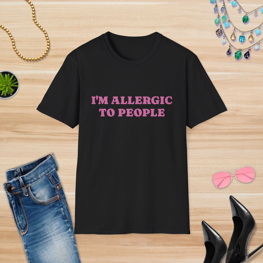 I'm Allergic to People T-Shirt - Unisex Softstyle Tee for Introverts