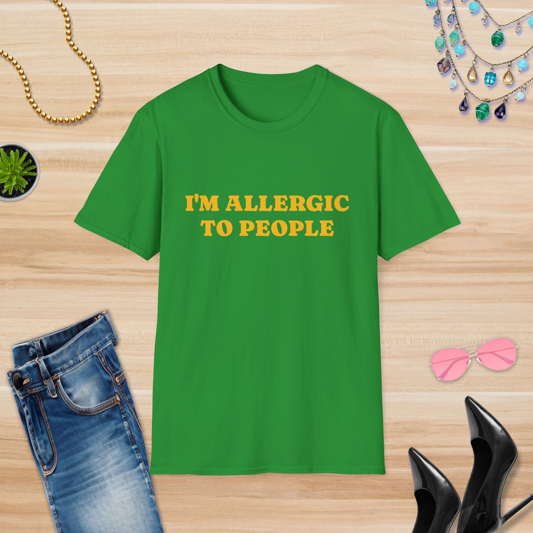 I'm Allergic to People T-Shirt - Unisex Softstyle Tee for Introverts