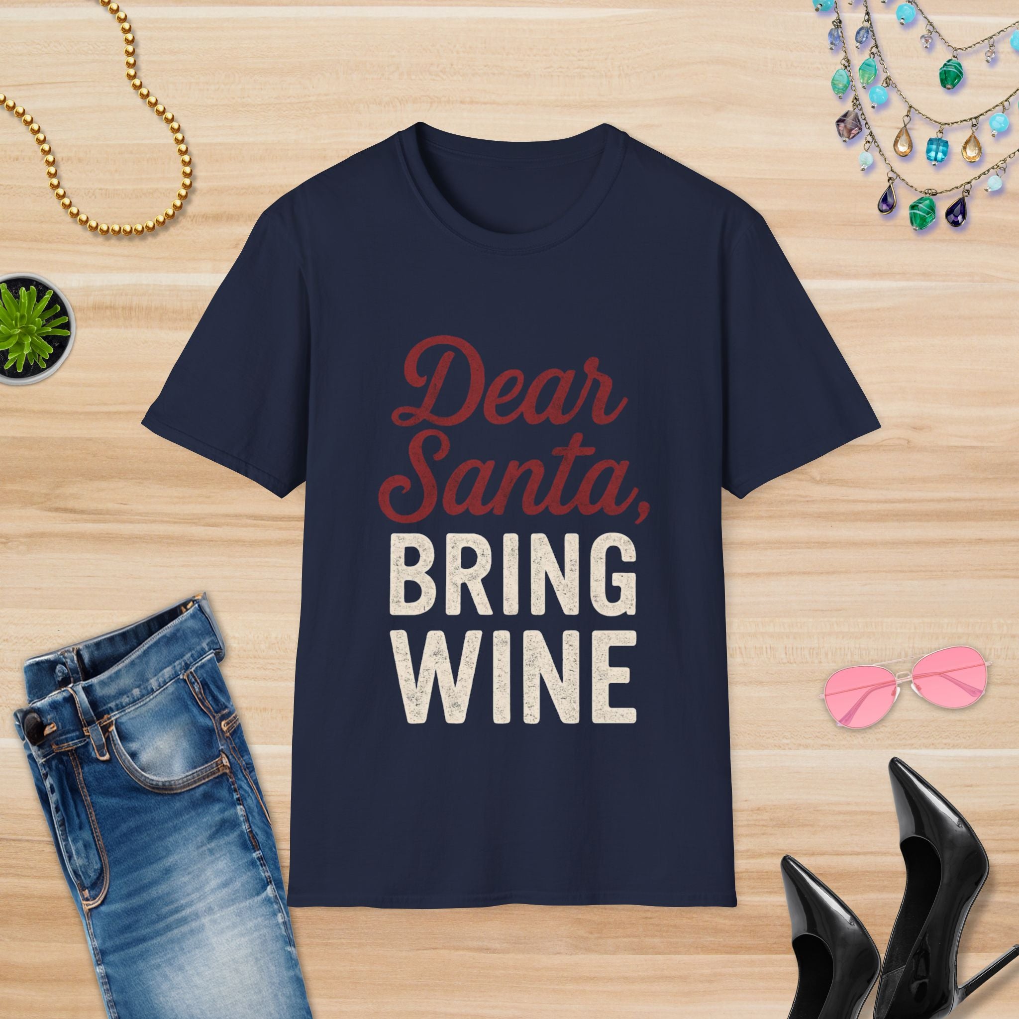 Dear Santa Bring Wine T-Shirt