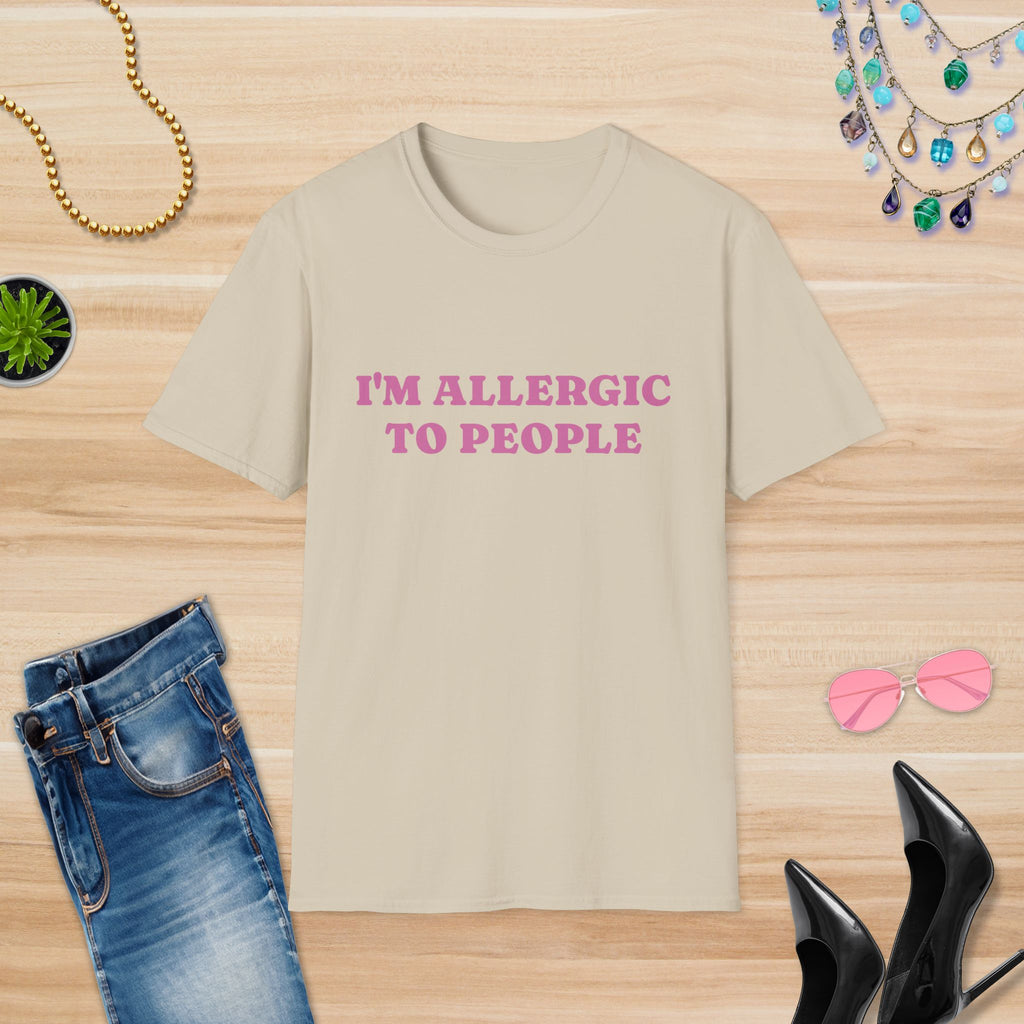 I'm Allergic to People T-Shirt - Unisex Softstyle Tee for Introverts