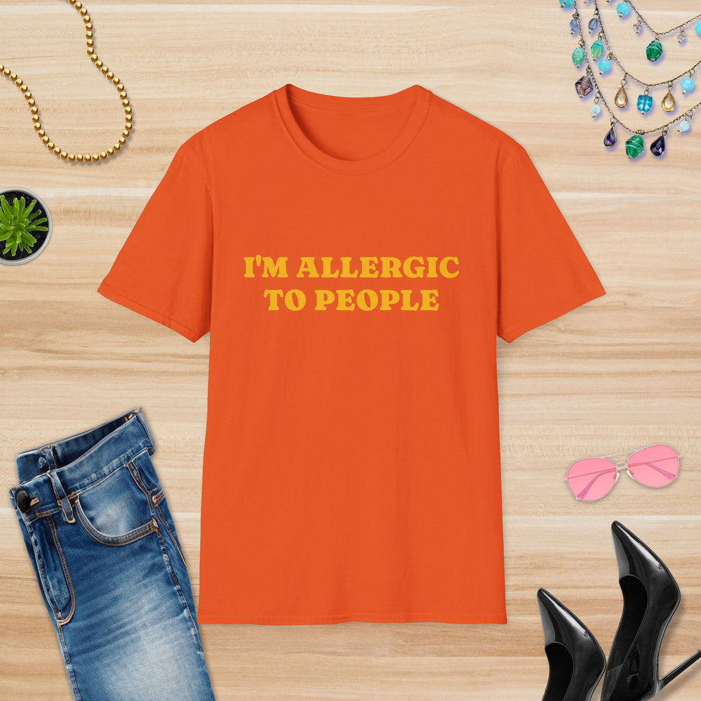 I'm Allergic to People T-Shirt - Unisex Softstyle Tee for Introverts