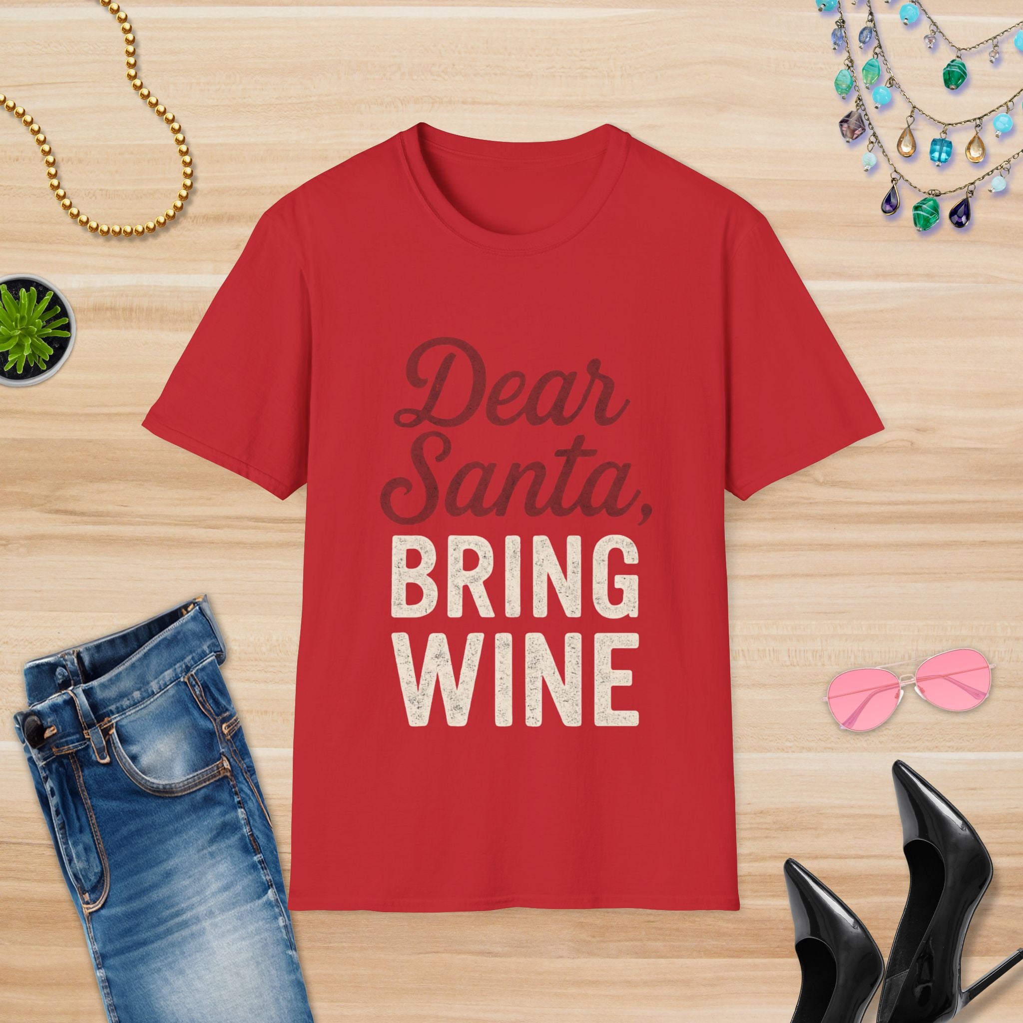 Dear Santa Bring Wine T-Shirt