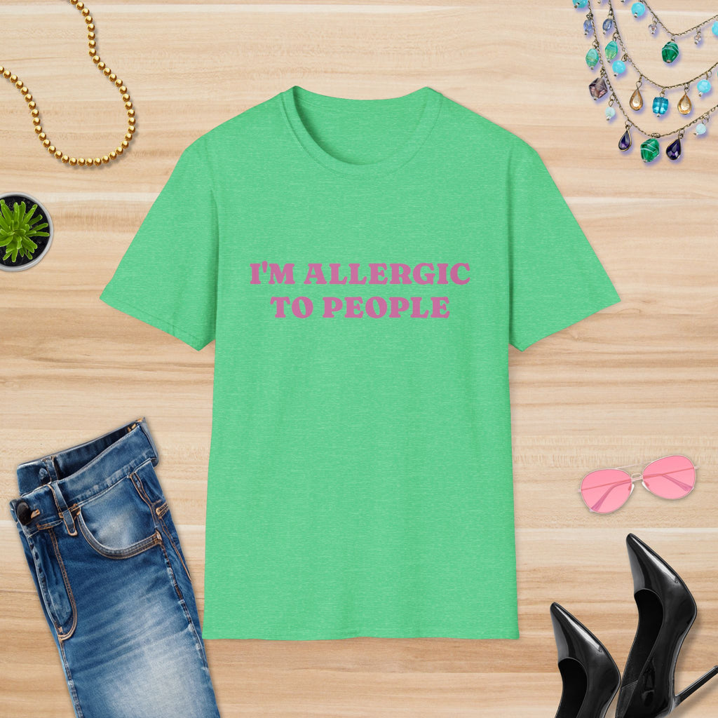 I'm Allergic to People T-Shirt - Unisex Softstyle Tee for Introverts