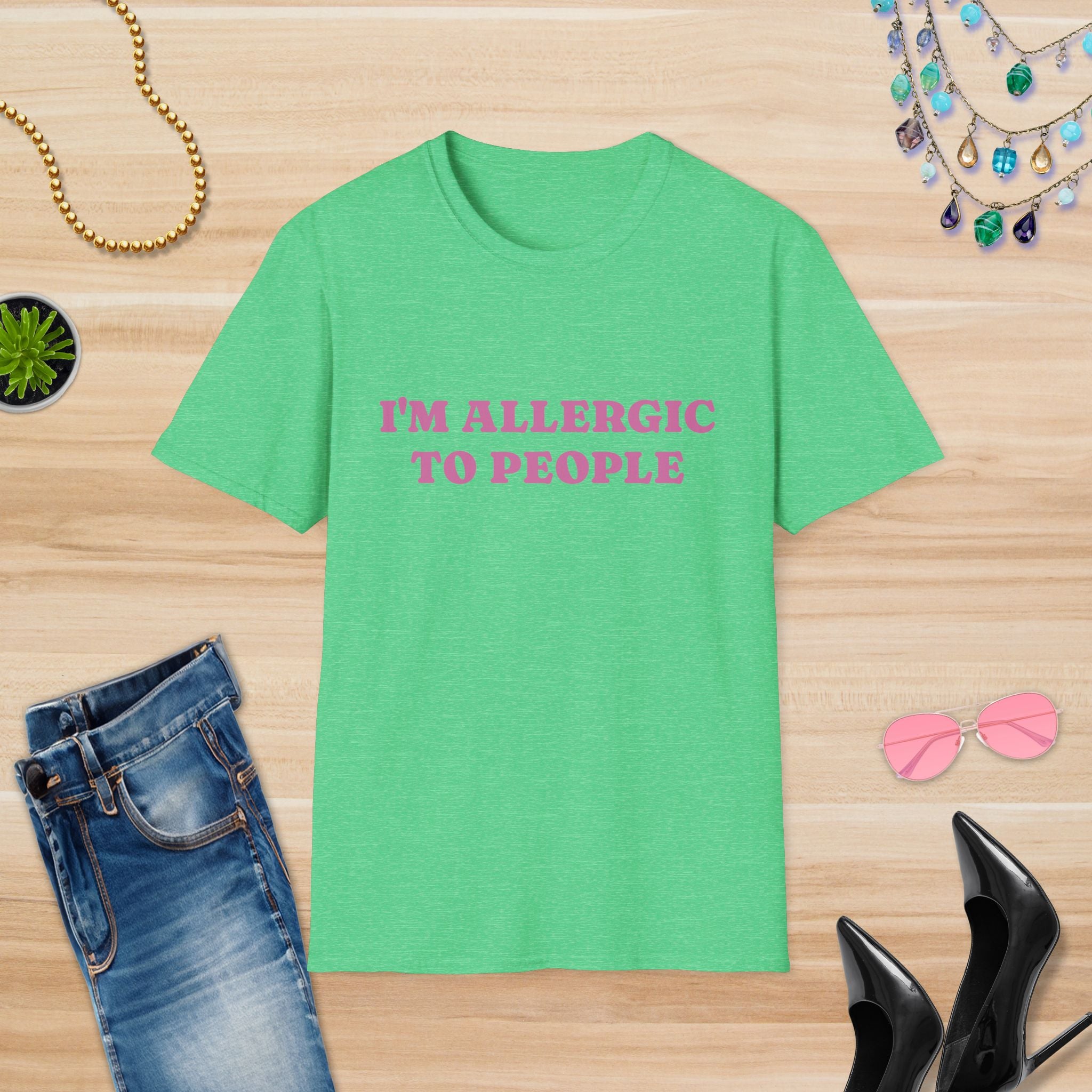 I'm Allergic to People T-Shirt - Unisex Softstyle Tee for Introverts