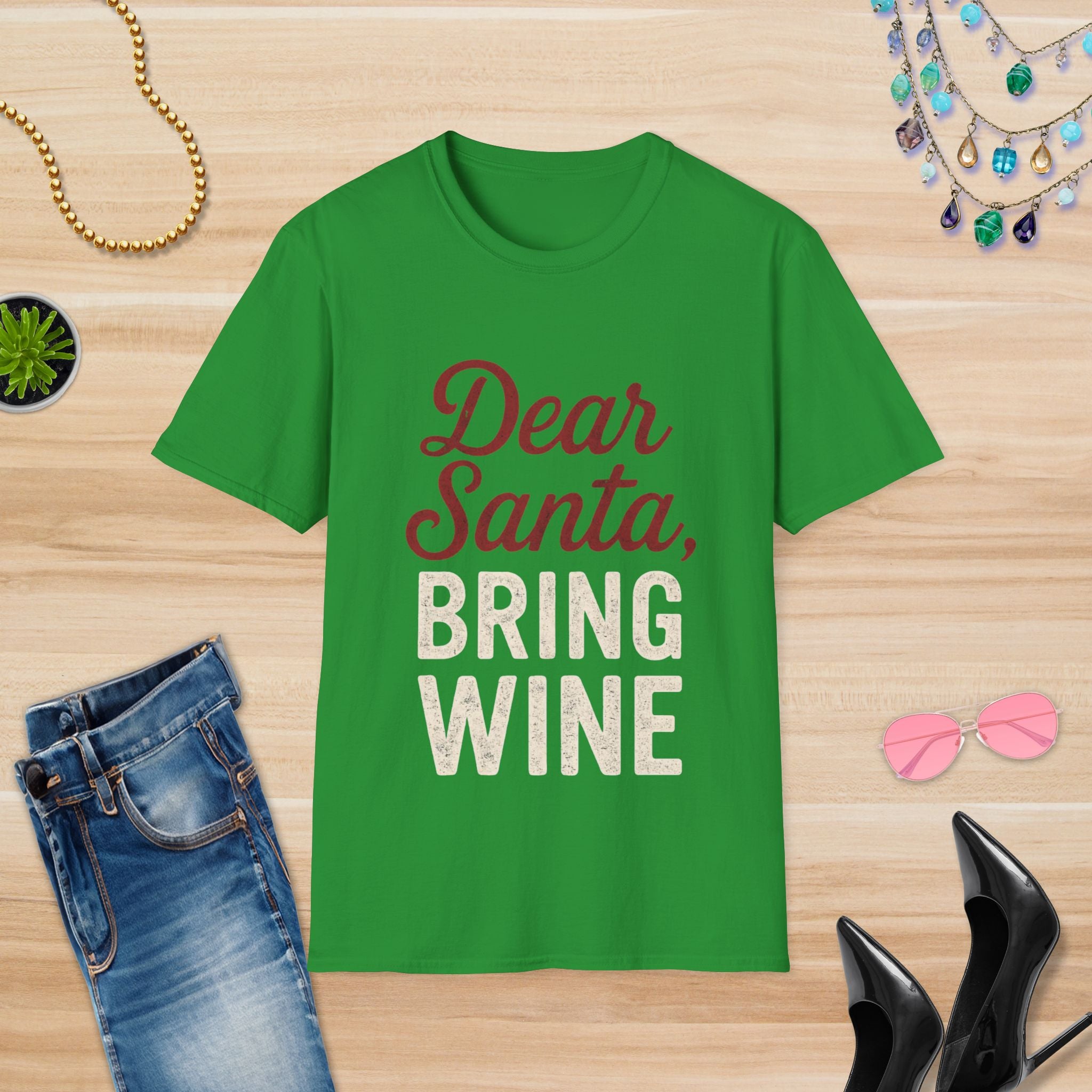 Dear Santa Bring Wine T-Shirt