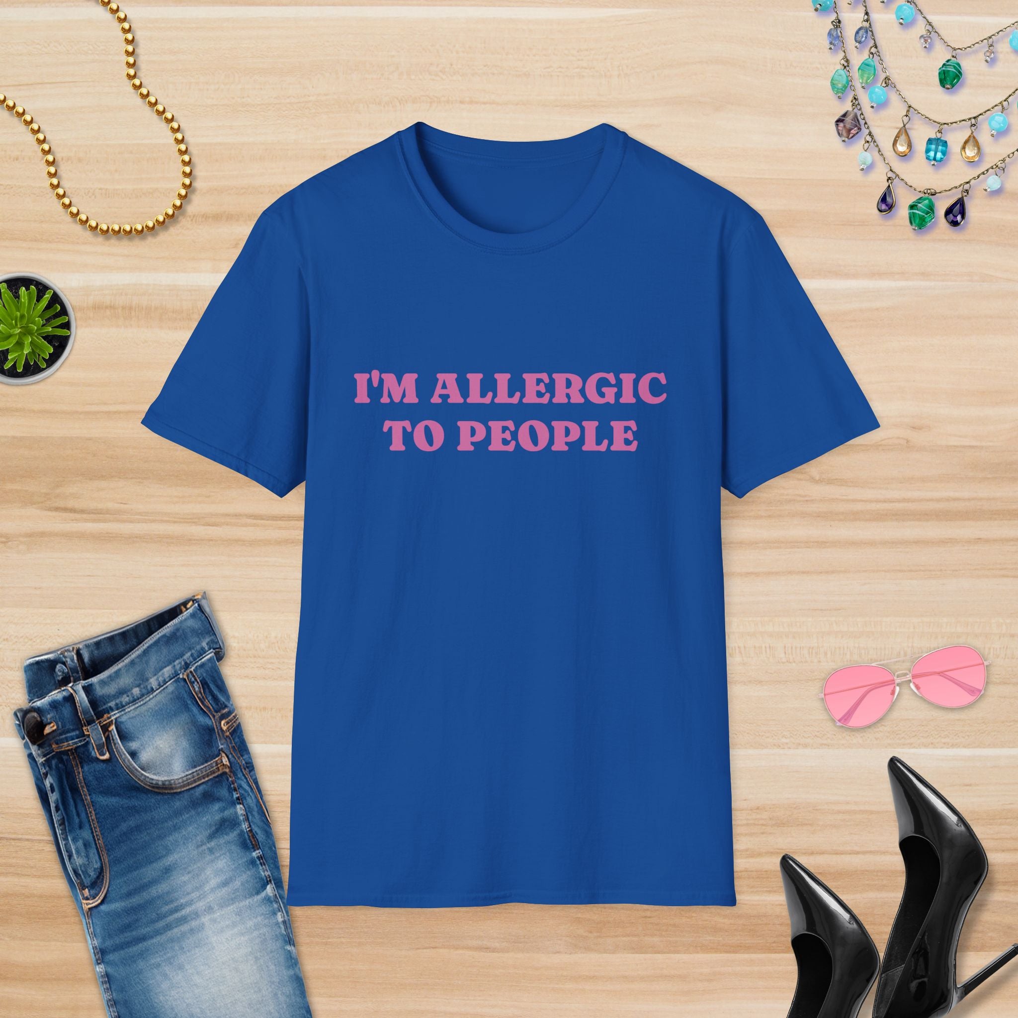 I'm Allergic to People T-Shirt - Unisex Softstyle Tee for Introverts