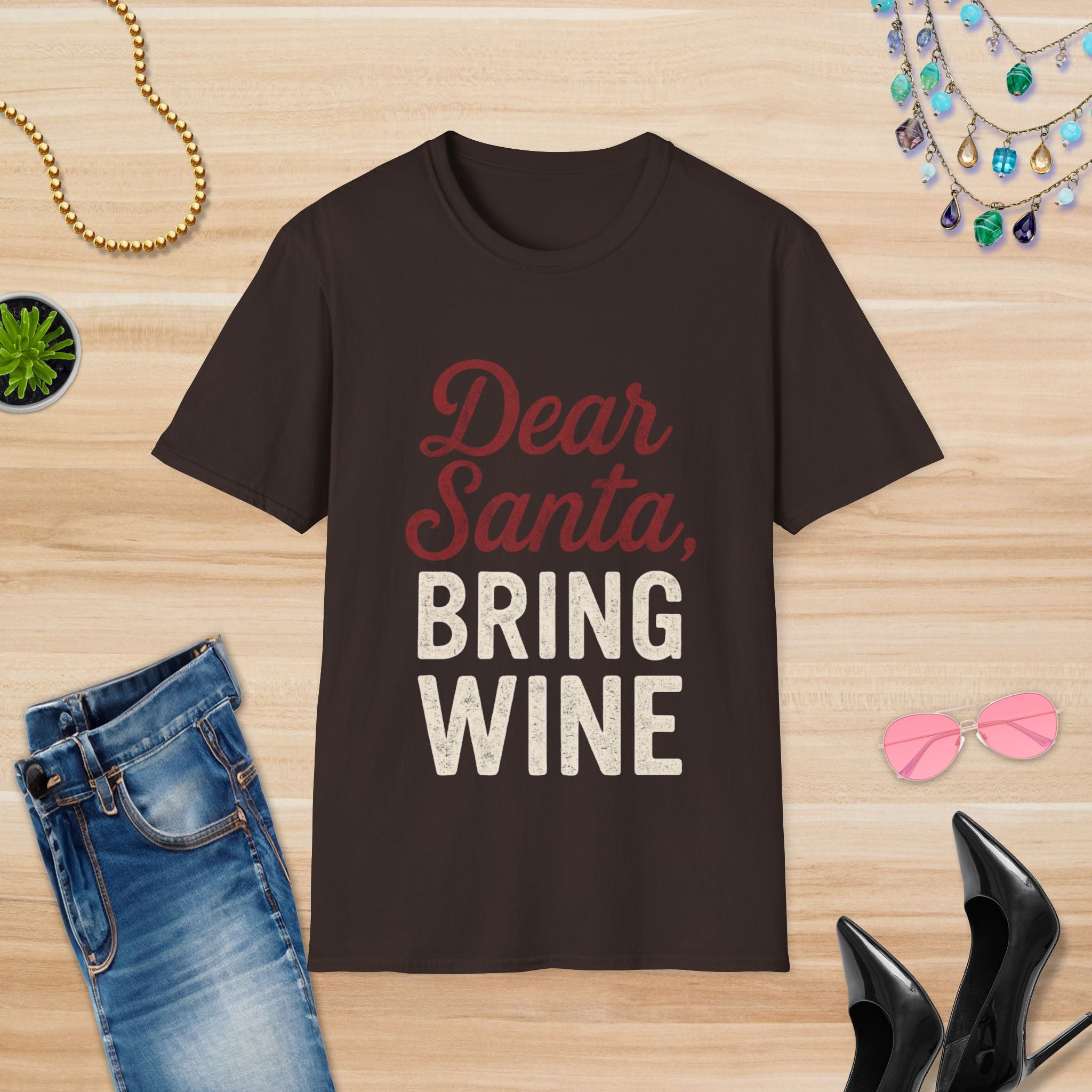Dear Santa Bring Wine T-Shirt